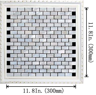 dimensions size of the mother of pearl tile with porcelain base - st055