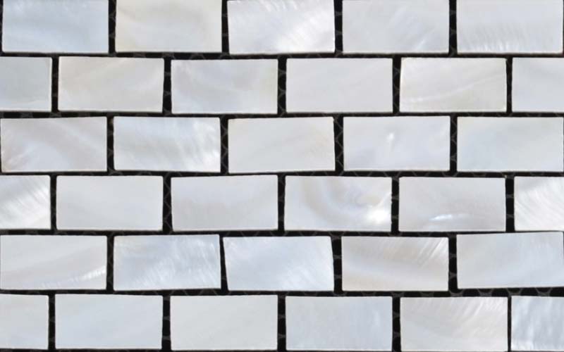 front side of the mother of pearl tile interior design wall - st055