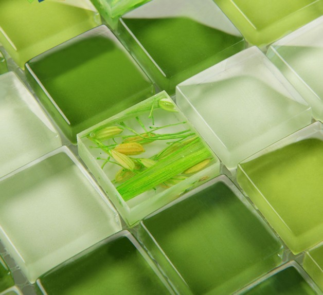 Whole Mosaic Tile Crystal Glass, Green Glass Tile