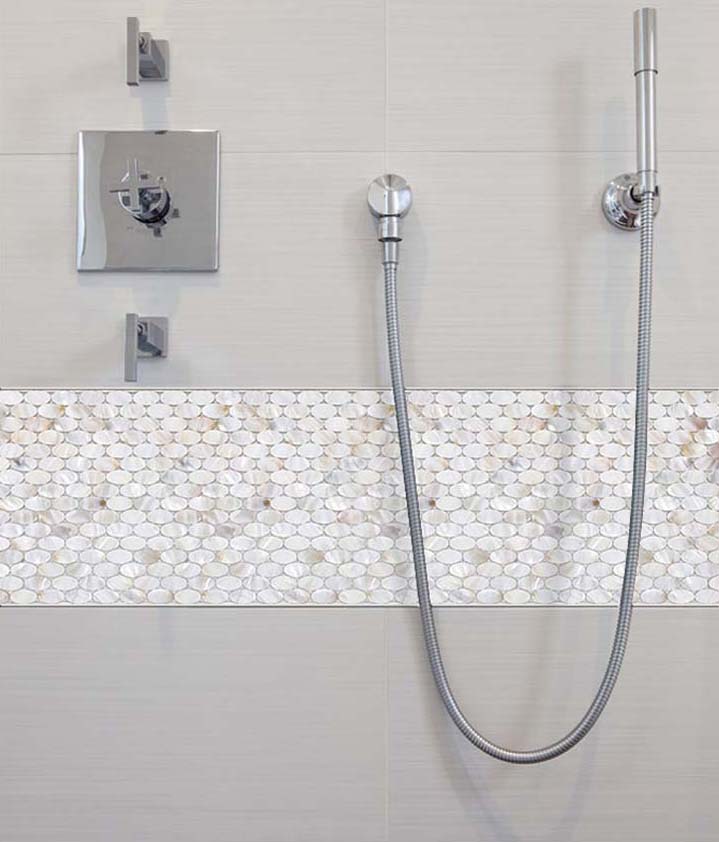 Mother of Pearl Tile Mirror Backsplash Liner Wall