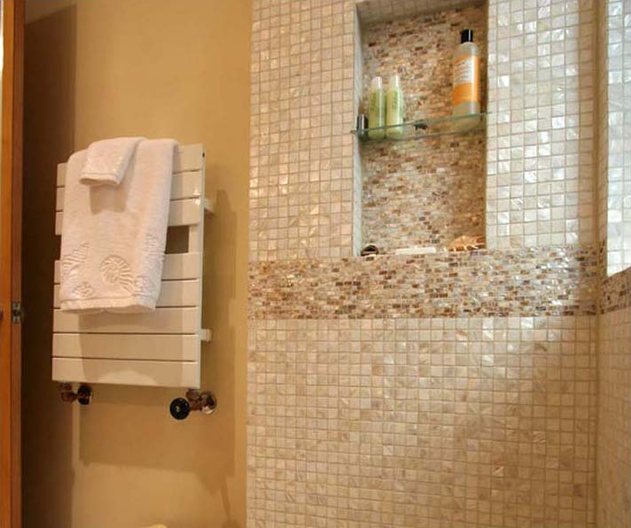 Mother of Pearl Tile Shower Liner Wall Backsplash